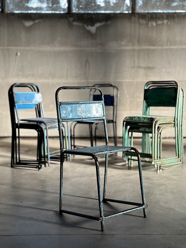 9 Metal Stacking Chairs