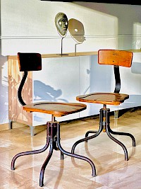 Pair of Belgian Industrial Chairs from the 1950s