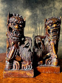 A Pair of Golden Foo Dogs: Guardians of the Home