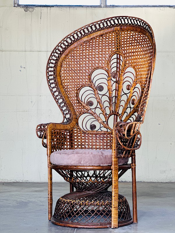 Vintage Bali Style Peacock Chair