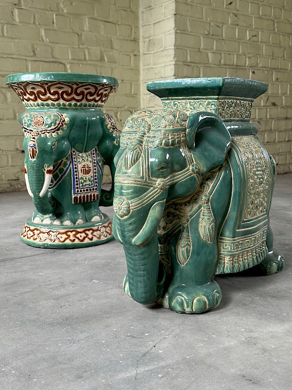 Chinese porcelain elephant stools