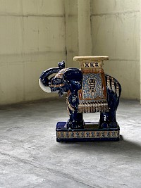 Glazed ceramic Chinese elephant stool