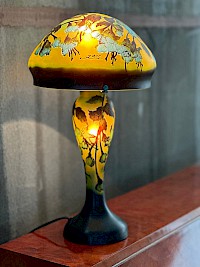 Galle style cameo glass table lamp