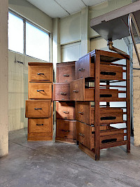 Vintage wooden file cabinets