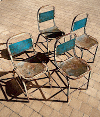 4 Industrial stackable chairs