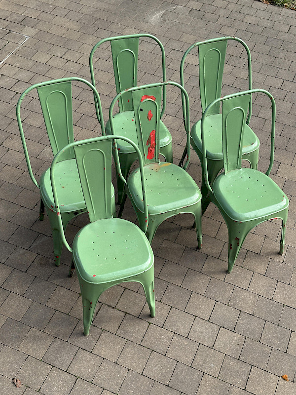 1950s Set of six Tolix Model A chairs by Xavier Pauchard