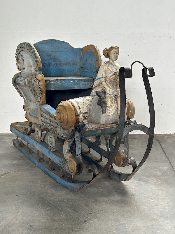 Handcrafted Wooden Sleigh (Austro-German, c. 1880-1900)