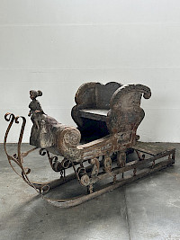 Handcrafted Wooden Sleigh (Austro-German, c. 1880-1900)
