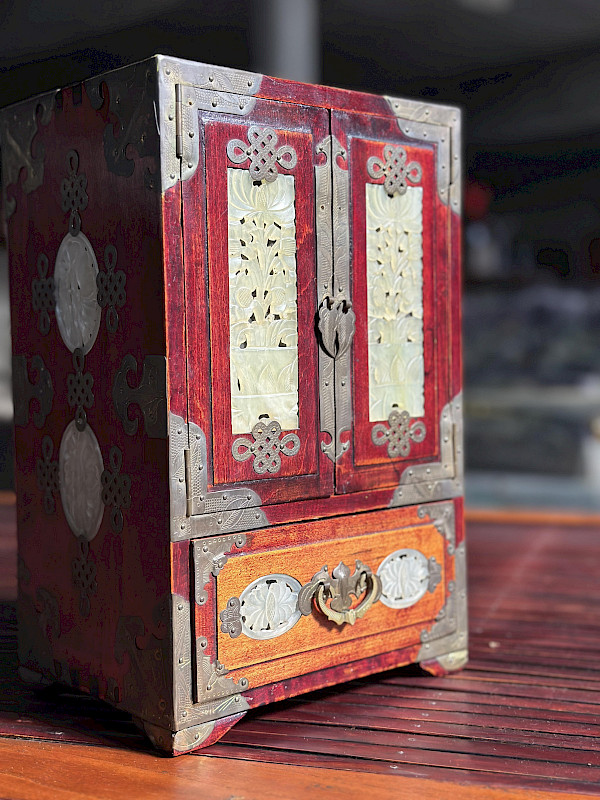 60s Vintage Shanghai Wooden Jewelry Box