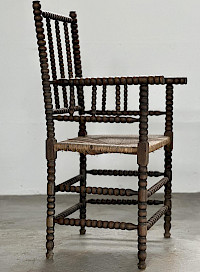 Rare Jacobean Style Bobbin Armchair (Dutch, c. 1900s)