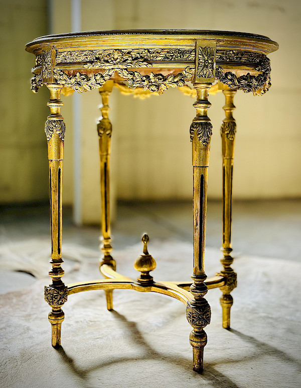 Elegant Louis XVI Style Gilded Guéridon Side Table