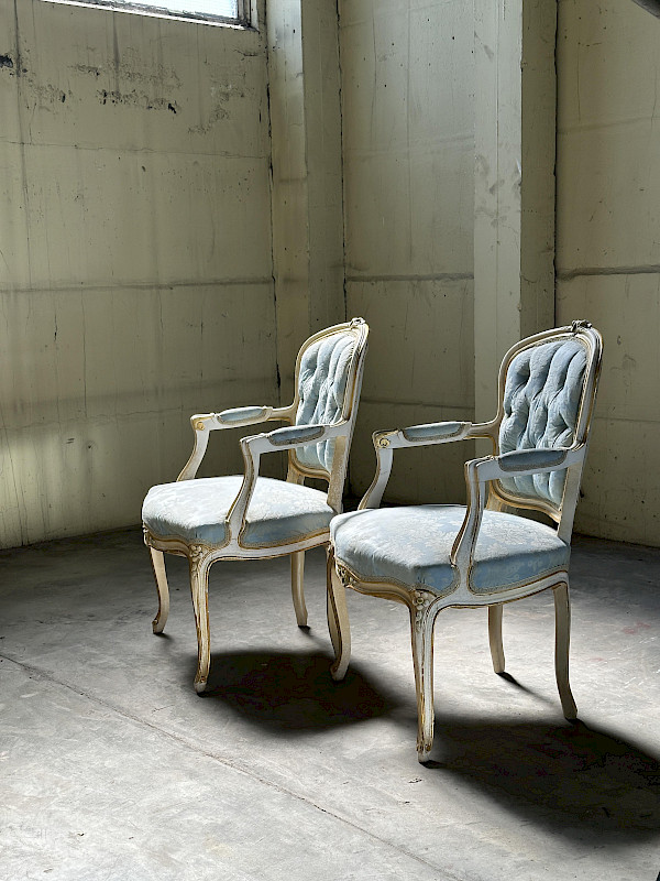 Pair of French-Style Régence / Louis XV Fauteuils