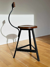 Mid-Century Belgian Industrialism Drafting stool